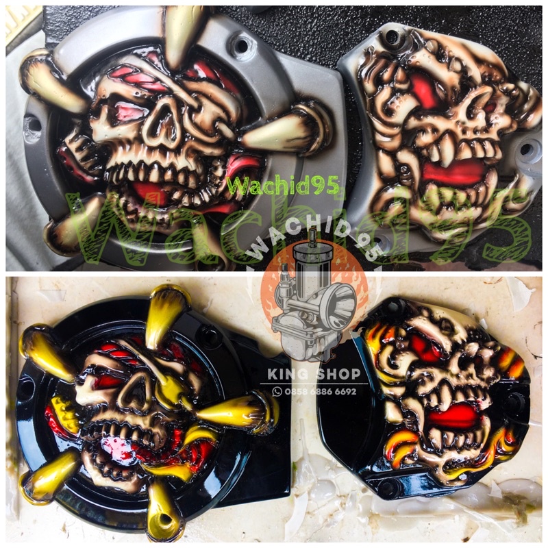 TUTUP MAGNET & OIL PUMP YAMAHA RX KING BLOK MASTER & ROBOT (3D timbul)