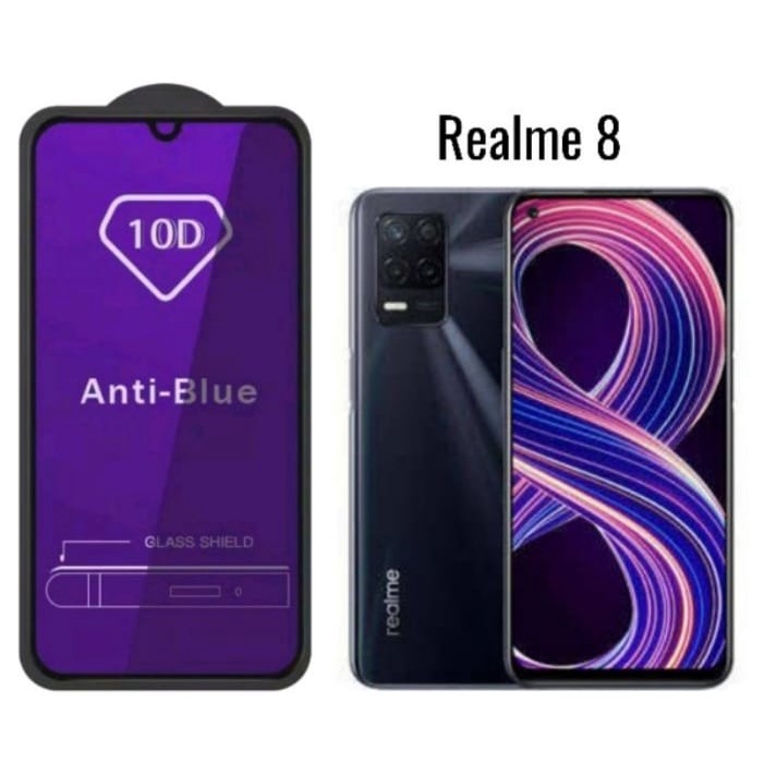 PROMO Tempered Glass Blue REALME 8 Anti Blue/Radiasi High Quality