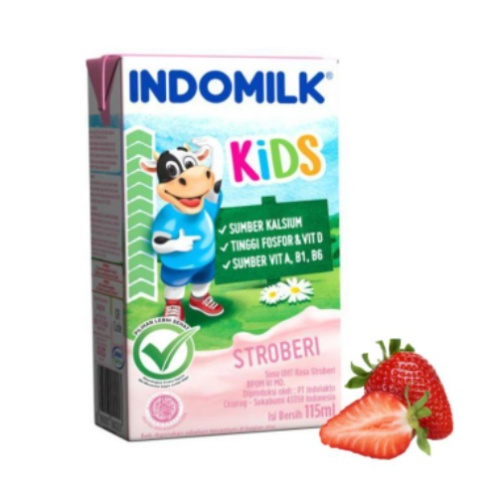 Promo Harga Indomilk Susu UHT Kids Stroberi per 6 tpk 115 ml - Shopee