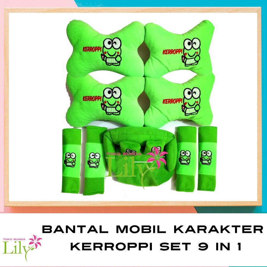 BANTAL MOBIL KARTUN KERROPPI SET 9 PCS