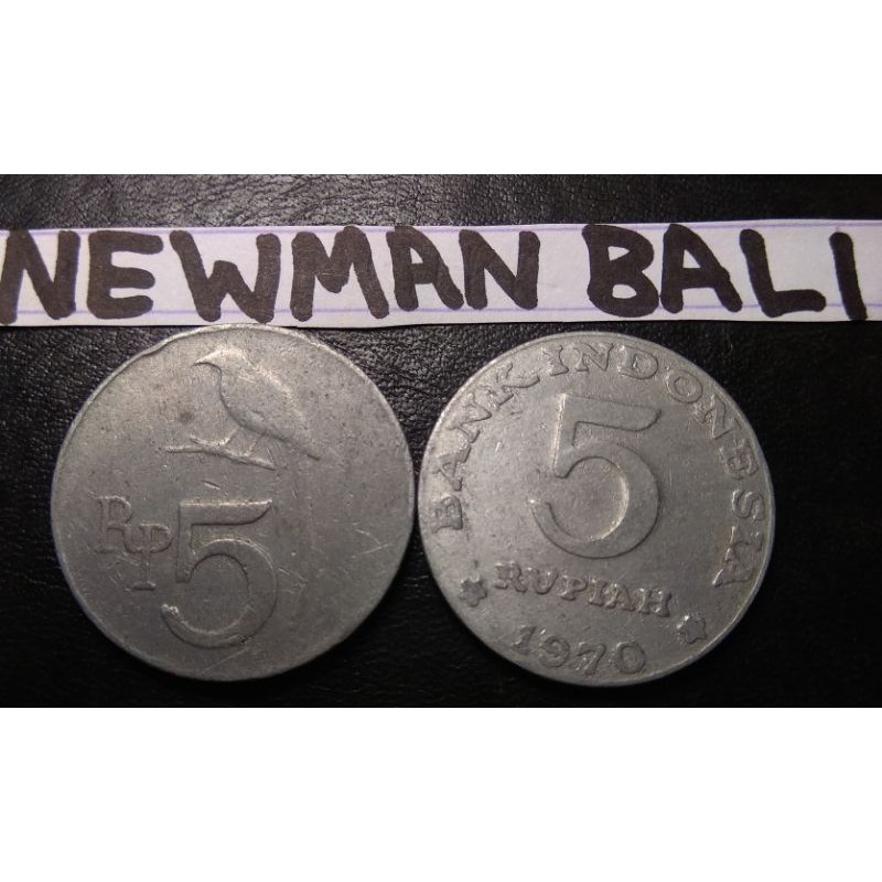 #45 Uang Koin Kuno Indonesia Asli 5 Rupiah Burung