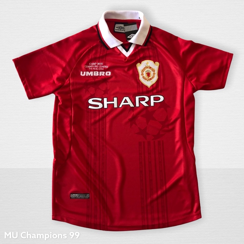 Jersey bola Retro Emyu MU 1999 champions grade ori