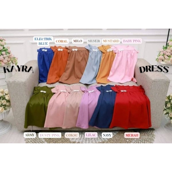 Midi Dress Anak Perempuan Dress Anak Terbaru Kekinian Dress Pesta Anak Gaun Anak Perempuan Baju Anak Kondangan simple Dress anak Polos Baju Anak korean style Dress FH20