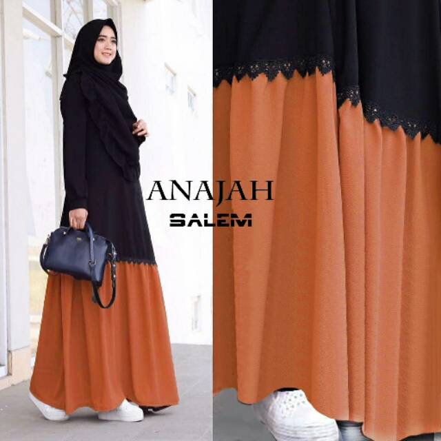 (RBN) set gamis anajah syar'i + jilbab syar'i antem