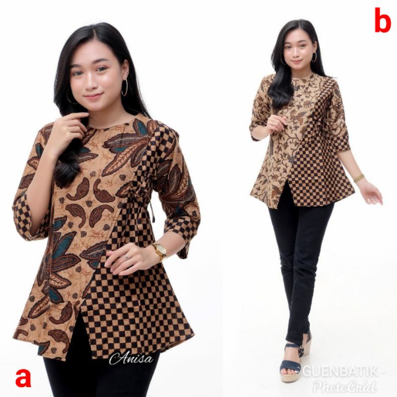 BLOUSE KANTOR ORIGINAL Blouse Ziggy Lawasan Monochrome  best seller