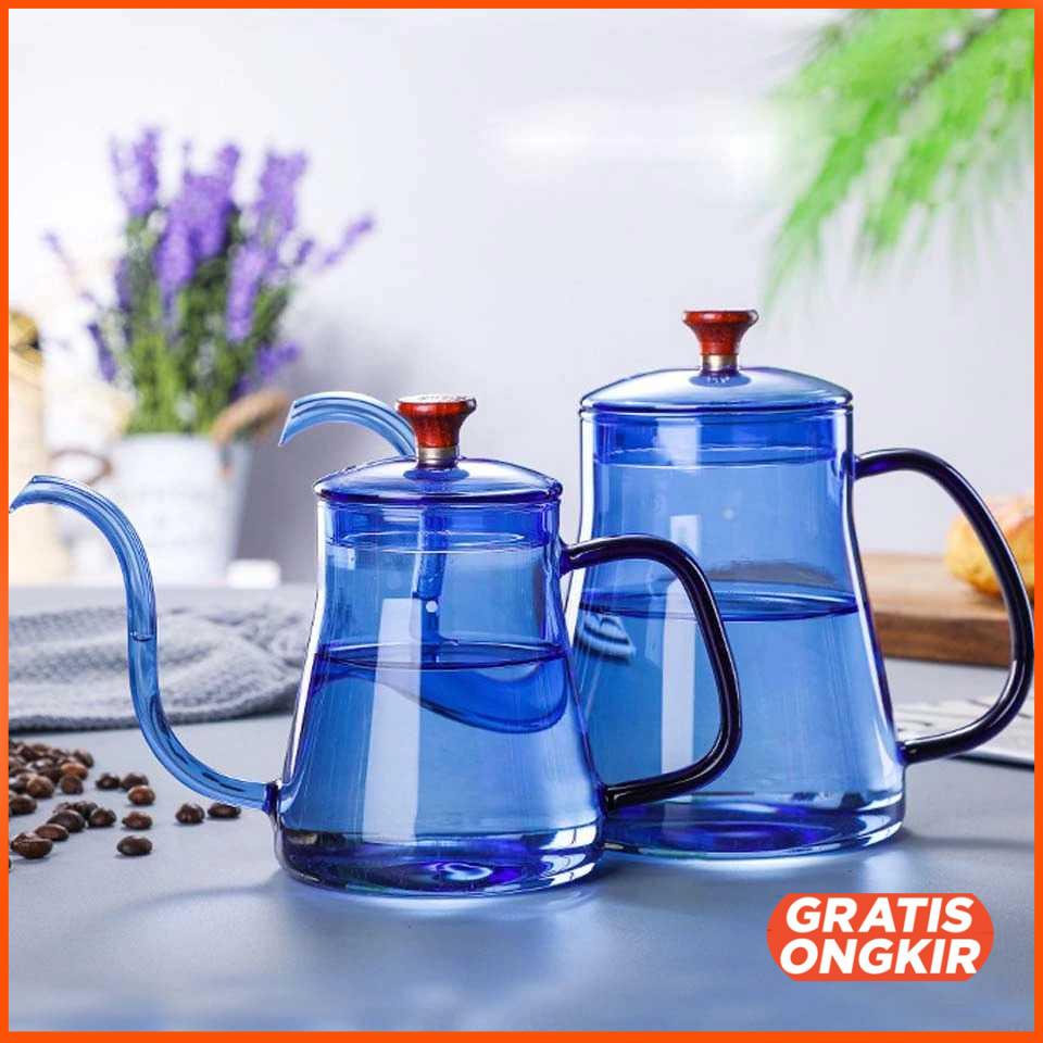 Teko Pitcher Teh Kopi Jus Borosilicate Glass Leher Angsa TP-855 350ml