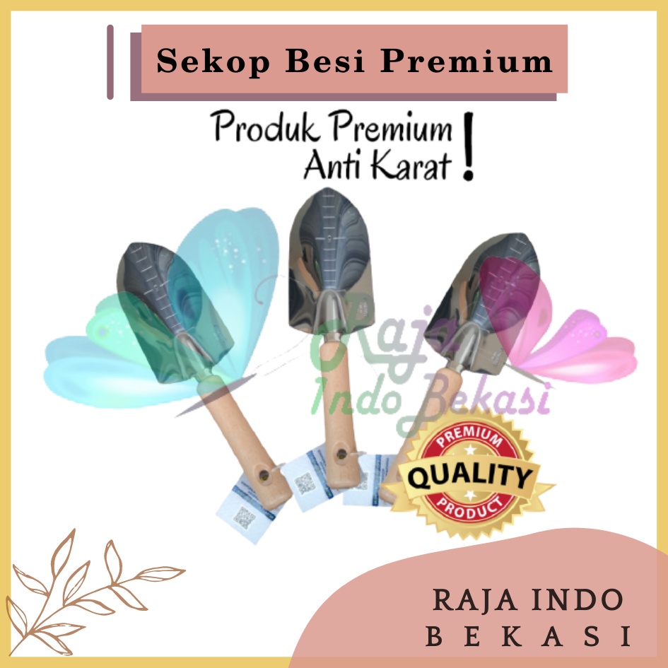 Rajaindobekasi Sekop Stainless Steel Aluminium 27 Gagang Kayu Sekop Tanaman Berkebun Besi Home Gardening Sekop Besi Mini Gagang Kayu Anti Karat Tebal Kokoh Berkualitas