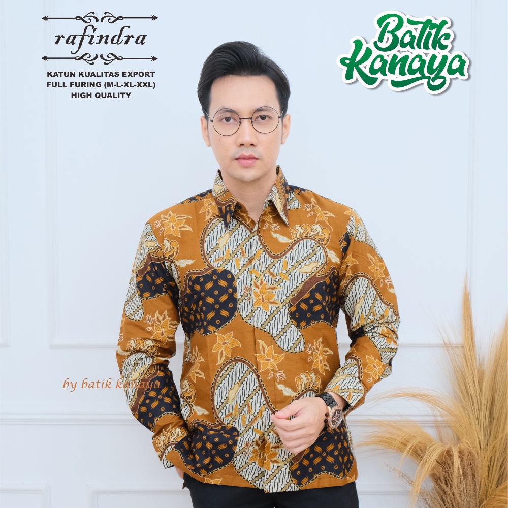 Kanaya - Kemeja Batik Pria Lengan Panjang Full Furing Bahan Katun Kualitas Expor RAFINDRA