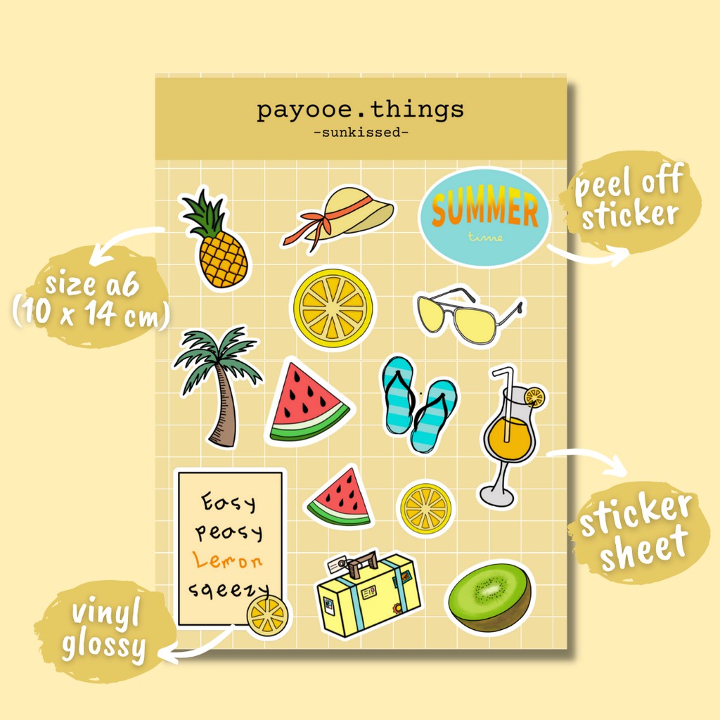 

STIKER HP LAPTOP / TUMBLR / AESTHETIC / VINYL LAMINATING GLOSSY A6: SUMMER (KISS CUT)