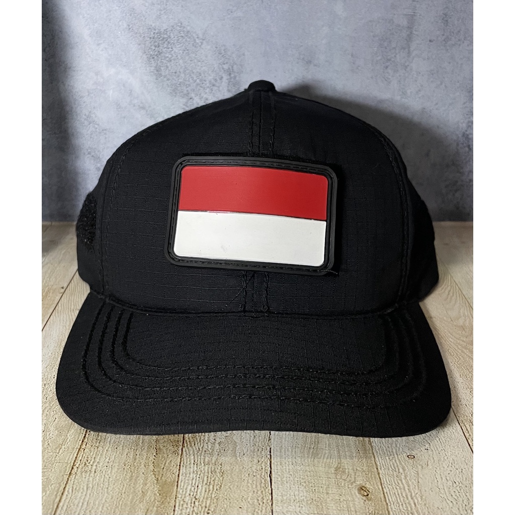 Topi Tactical Polos Topi Velcro - Velcro Loreng -Topi Loreng Hitam Murah