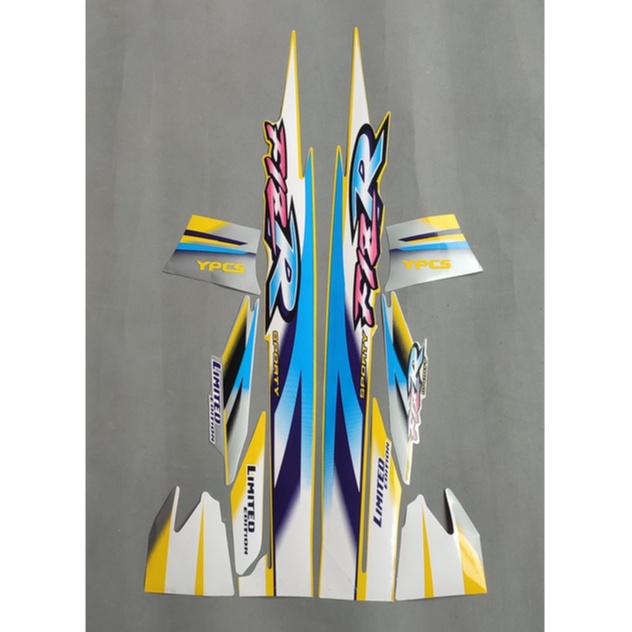 Stiker striping & lis sticker motor f1zr limited edition 1999 silver kuning