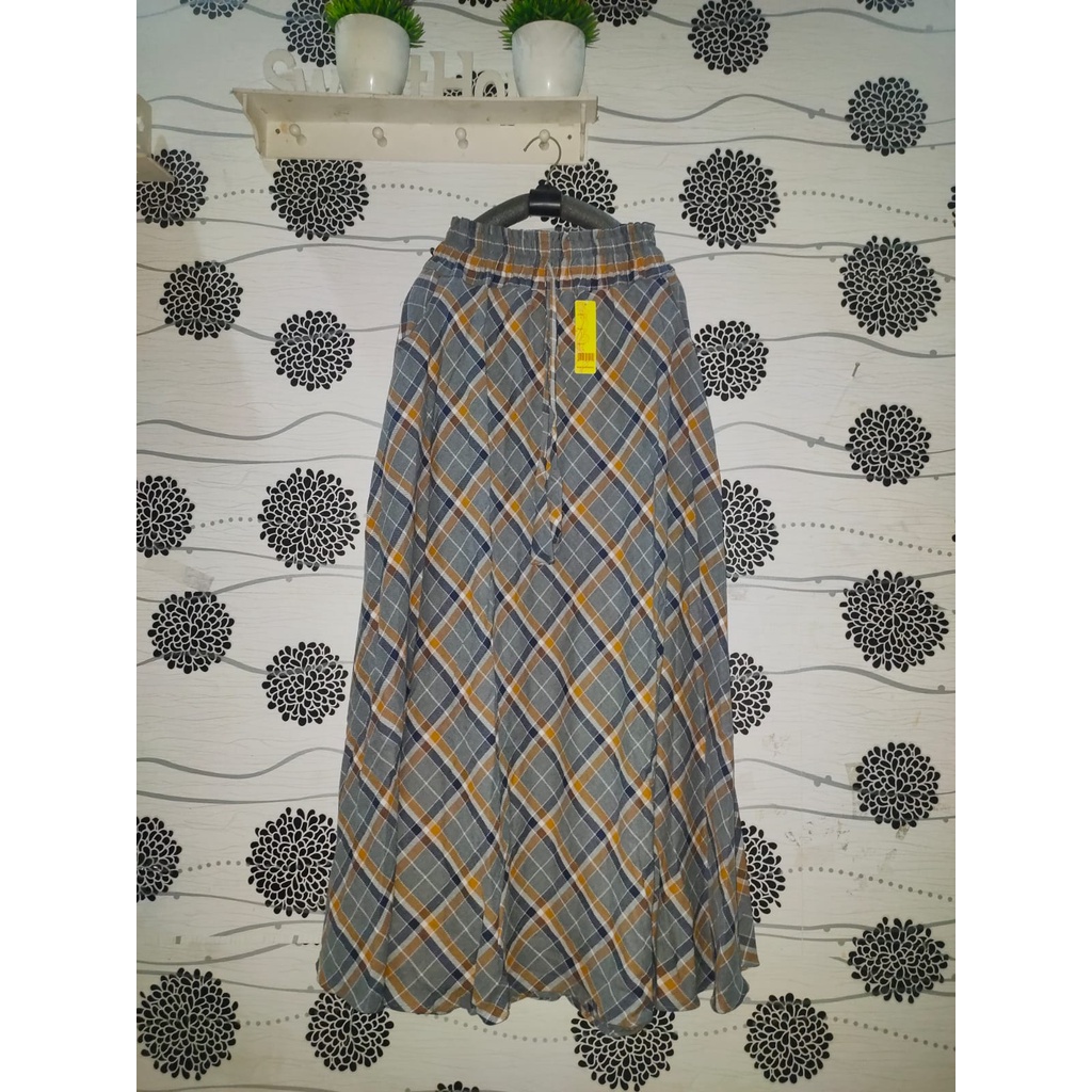 ROK FLANEL IMPORT PANJANG/ROK TARTAN/ROK KOTAK PAYUNG-Ag