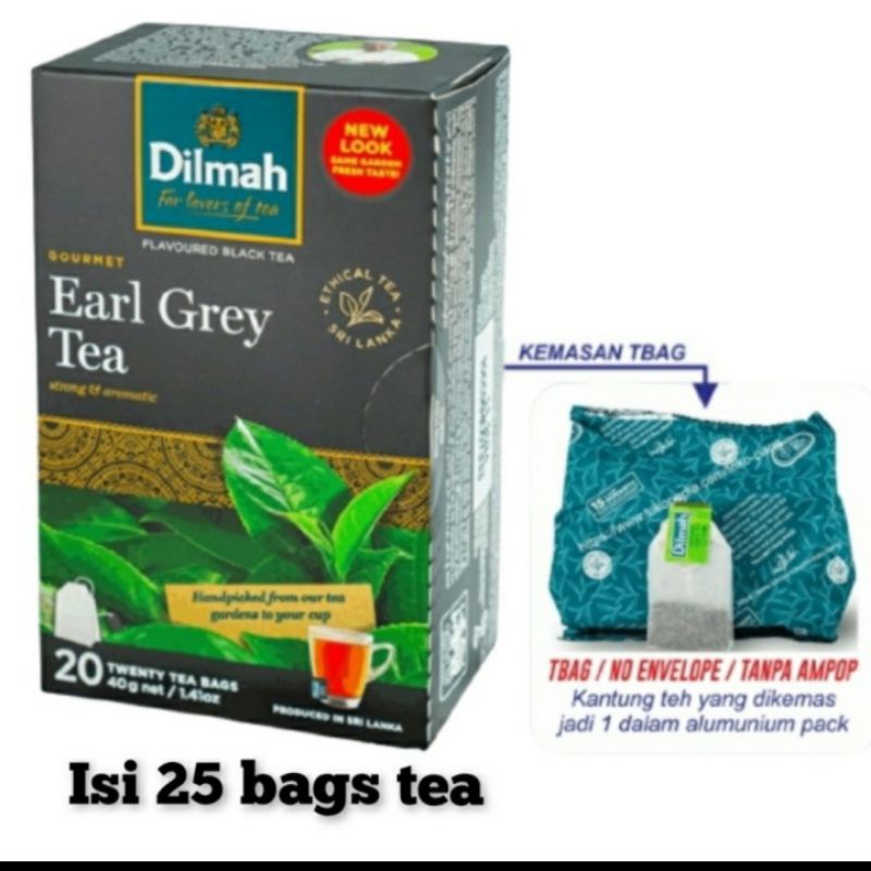 

Dilmah teh Earl Grey teh Hitam teh celup Wangi dan harum Isi 25 Pcs