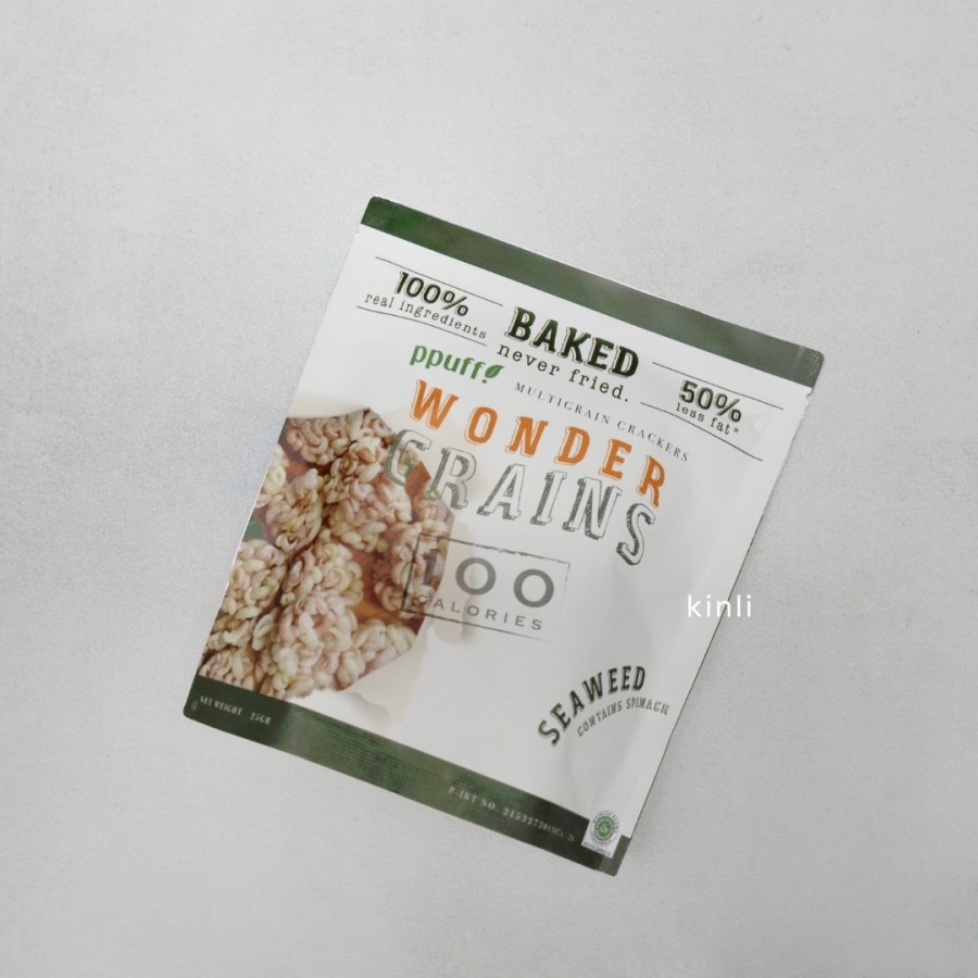 

ppuff wonder grains baked crackers seaweed spinach vegan 25gr