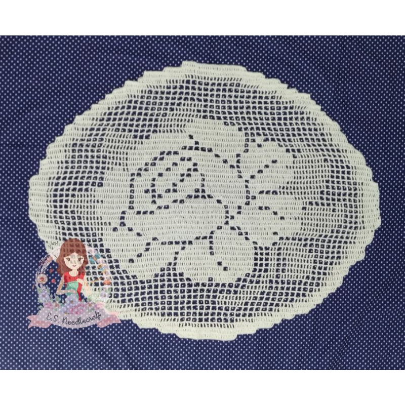 Taplak Meja Tamu Mawar/ Taplak Meja Rajut