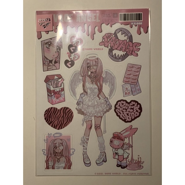 

ALWAYS DOMI WORLD SAVAGE ANGEL deco korea stickers sticker journal photocard