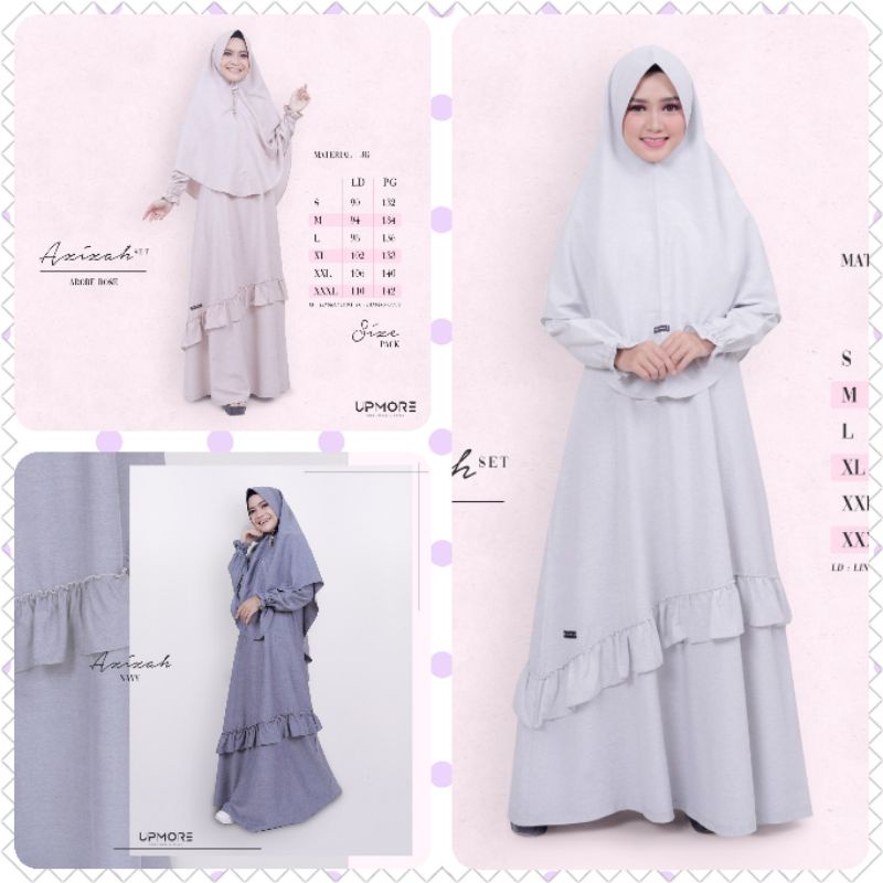 GAMIS SET UPMORE AZIZAH ADOBE ROSE AZIZAH NAVY AZIZAH SILVER