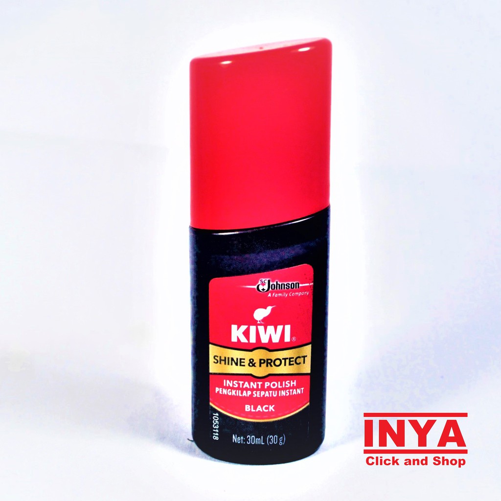 KIWI SHINE &amp; PROTECT INSTANT POLISH BLACK 30ml - Semir Sepatu Cair Hitam