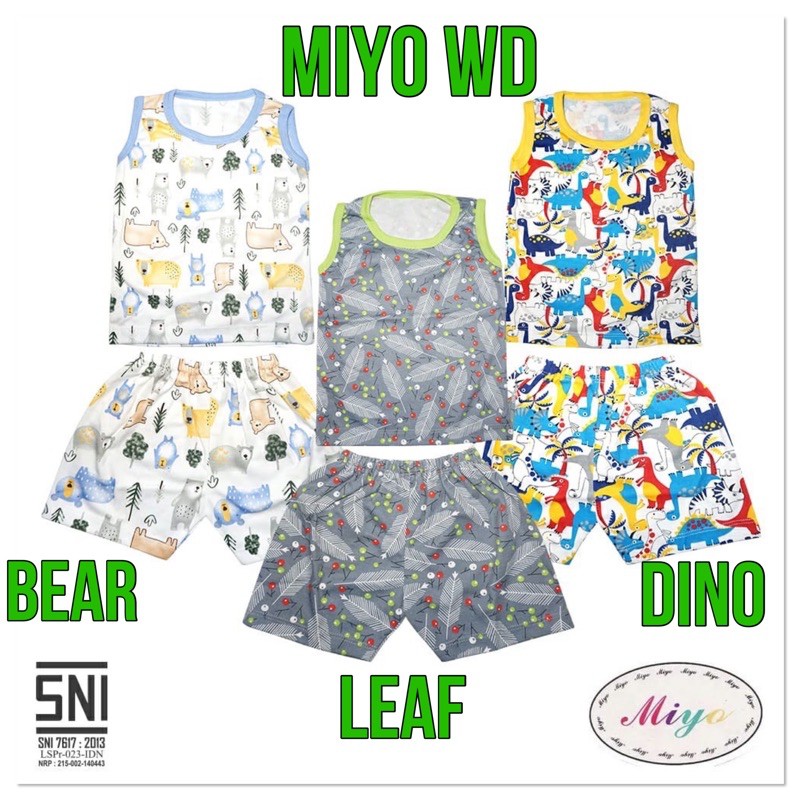 MIYO Stelan Kutung Stelan Anak Singlet size SML 6m-18m