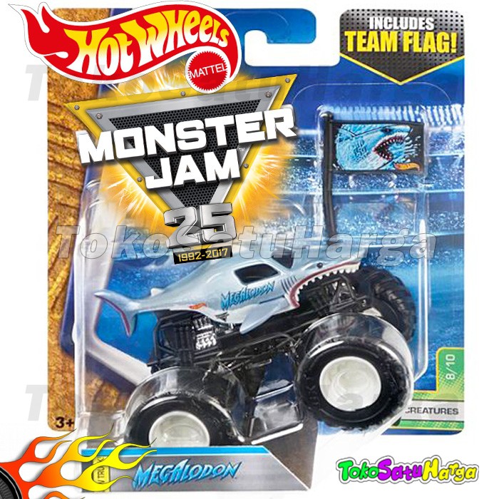 Hotwheels MONSTER JAM Team Flag - Megalodon Hot Wheels Ori Mattel