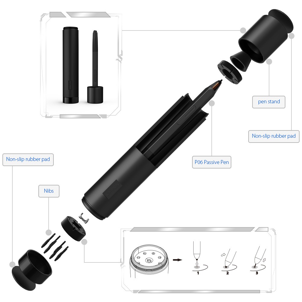 XP-Pen Digital Drawing Tablet with P06 Passive Pen