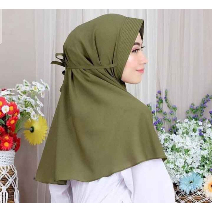 Hijab Bergo Maryam tali Pet Woolpeach - M