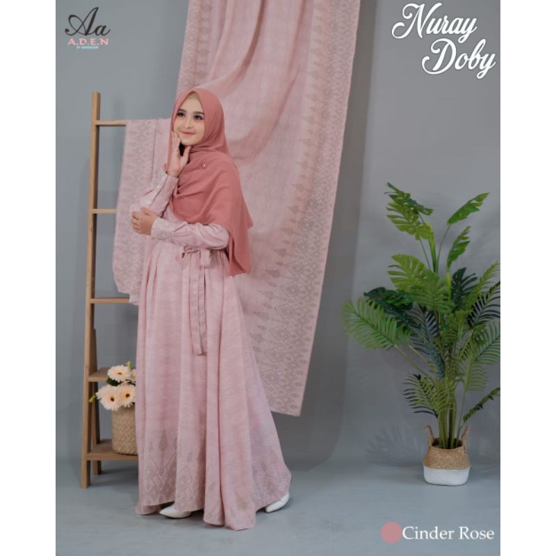 Gamis Nuray Doby By Aden Hijab/Gamis Aden Hijab/Gamis Terlaris/Gamis Kekinian/Gamis Motif Dobby