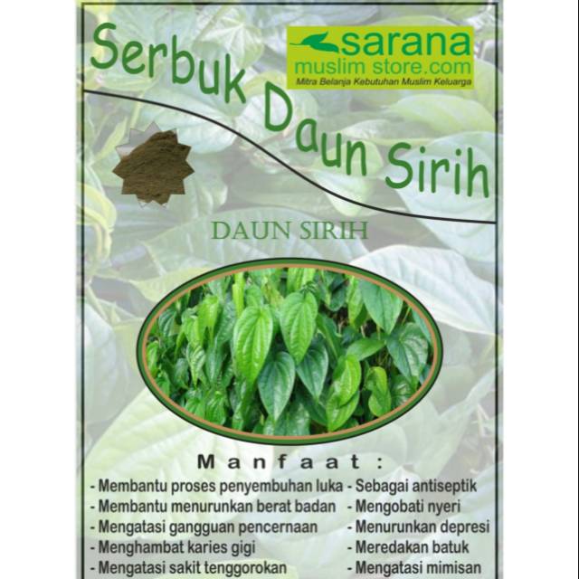 

Serbuk Bubuk Daun Sirih 1000gr Asli Banyak Manfaat