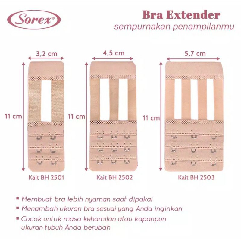 SOREX BRA EXTENDER KODE 2501/2502/2503(KAIT sambung)