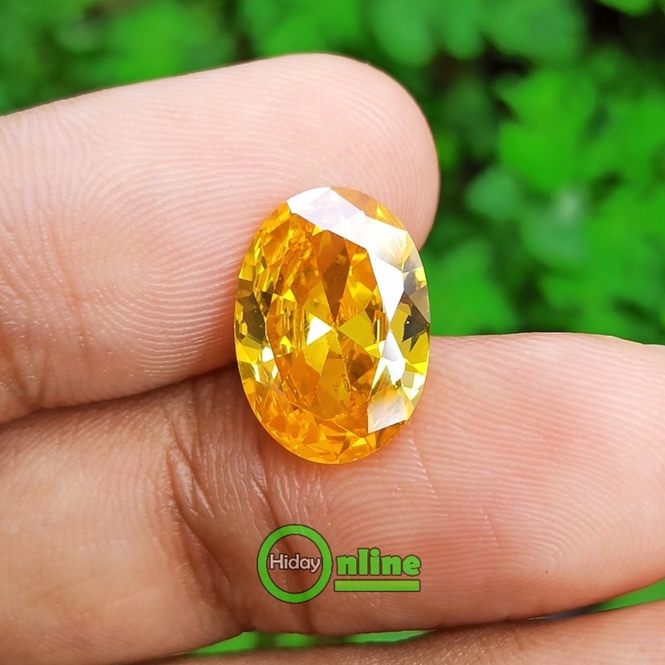 BATU PERMATA YELLOW SAFIR CUTTING ASLI CHATAM