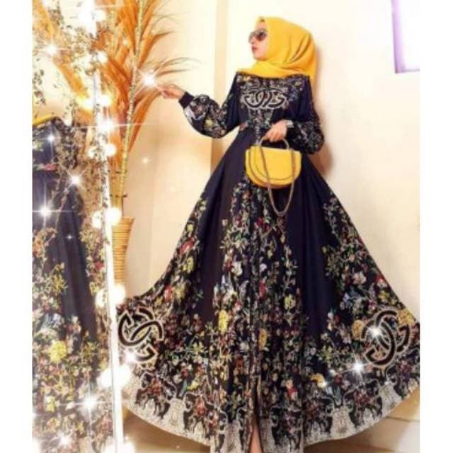 PREMIUM PROMO GAMIS MAXI GUCCI SCUBA BANGKOK ORI SHR/BAJU MUSLIM WANITA