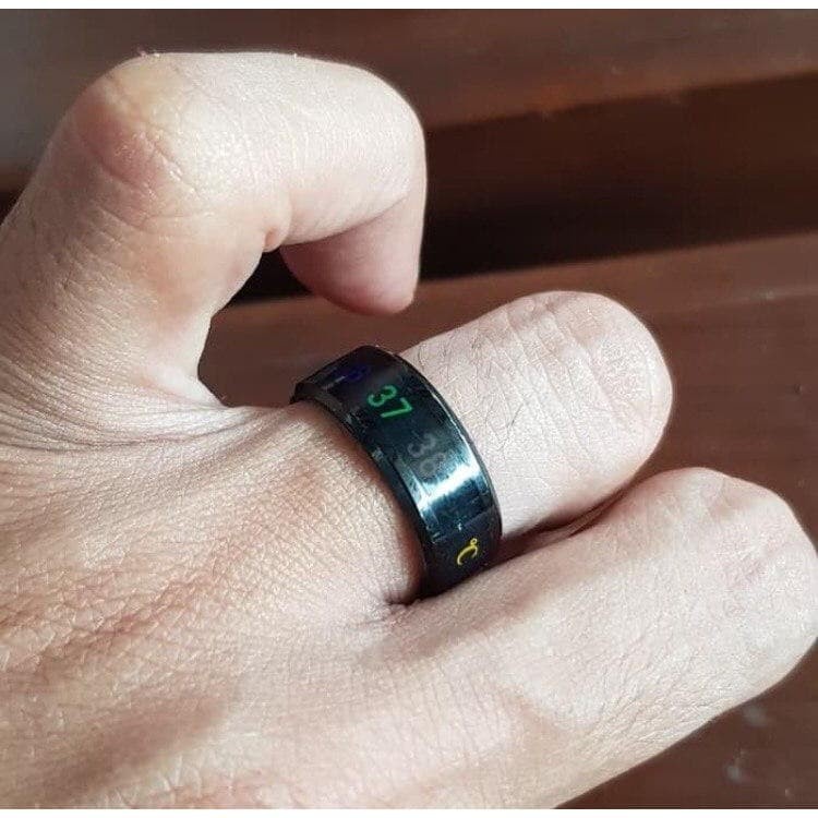 Cincin Pengukur Suhu Tubuh Cincin Thermometer Smart Ring Titanium Pria Wanita