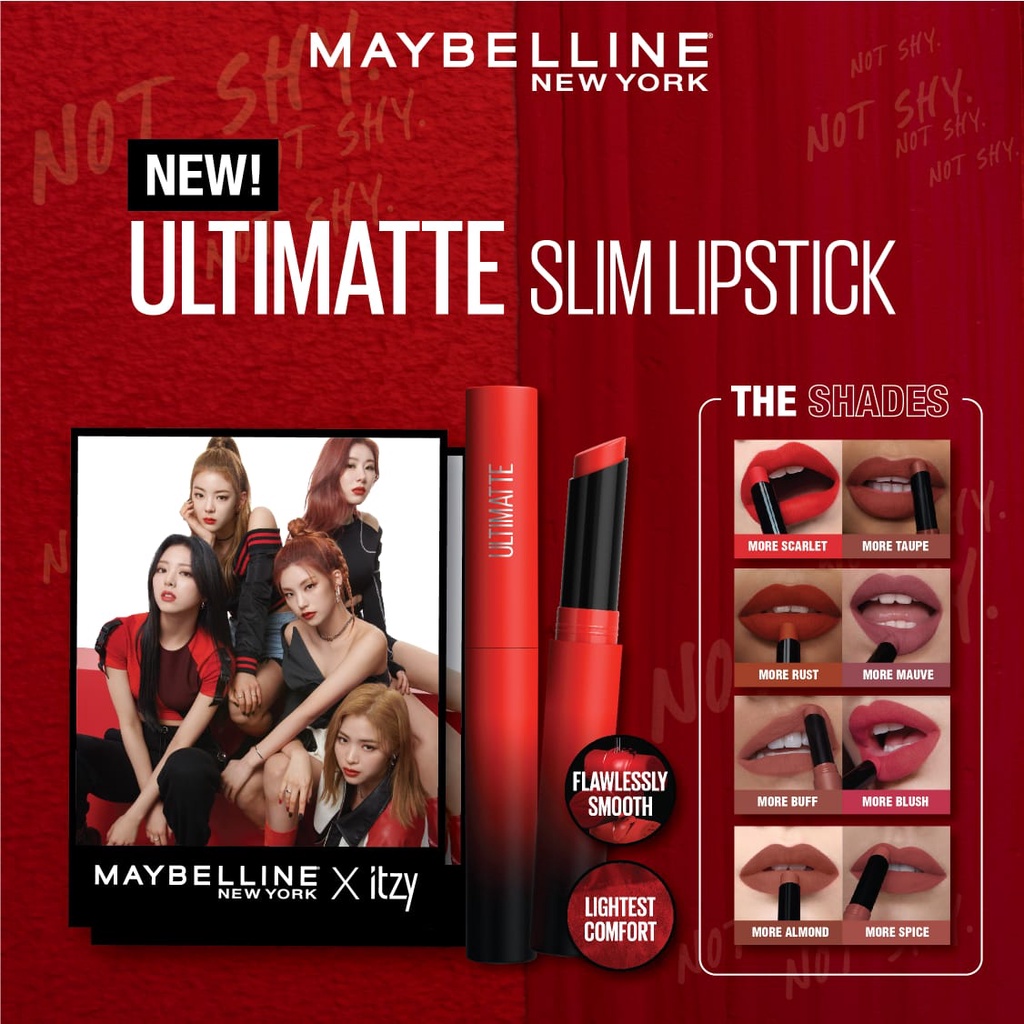 ❤️Glamouroseshop❤️ Maybelline Color Sensational Ultimatte Slim Lipstick - Lipstik Make Up