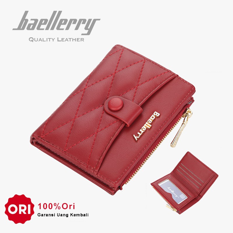 BAELLERRY N5020 Dompet Wanita Kecil Dompet Pendek Lipat Dompet Kartu Wanita Bahan Kulit PU Leather Premium WATCHKITE WKOS