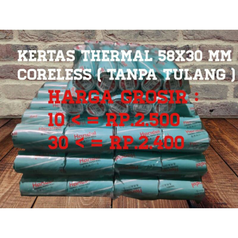 

Kertas Struk Thermal Kasir 57x30 mm Untuk Ppob Spbu Edc Pos Printer Mini Termal Bluetooth / komputer