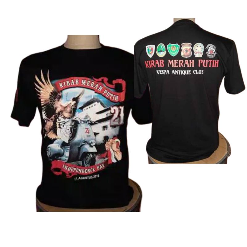 KAOS VESPA ORIGINAL EVENT VAC (VESPA ANTIQUE CLUB) KIRAB MERAH PUTIH COTTON COMBED 24S