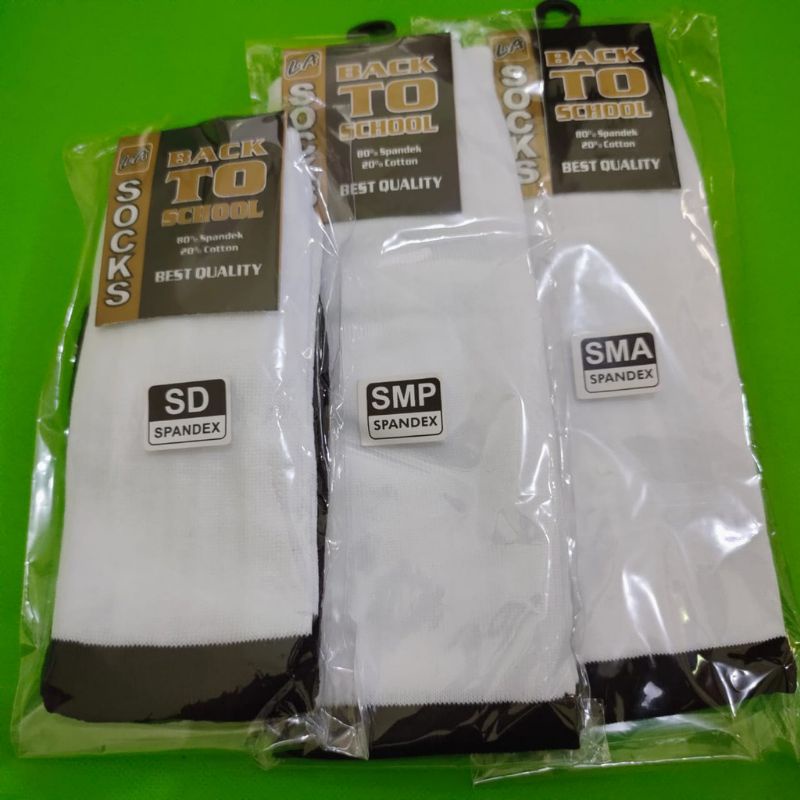 KAOS KAKI HITAM PUTIH KAOS KAKI SMA SMP SD  SPANDEK