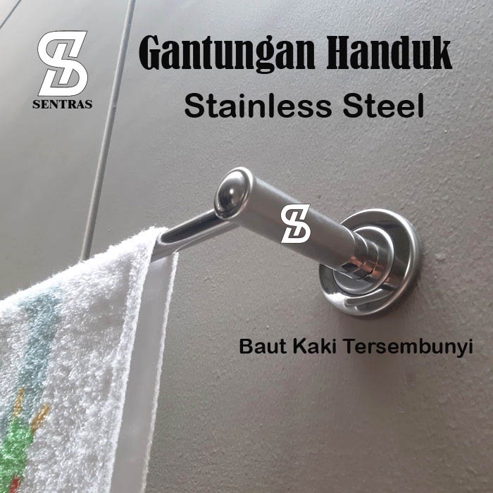 Gantungan Handuk Stainless Steel, Panjang 70 cm,1 Baris &amp; 2 Baris