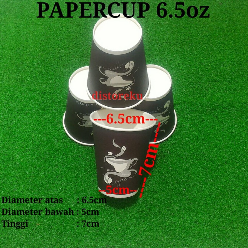 isi 50pcs Gelas Kertas Foam Paper Cup 6.5oz Motif Hot Coffe Kopi Teh Panas TANPA TUTUP