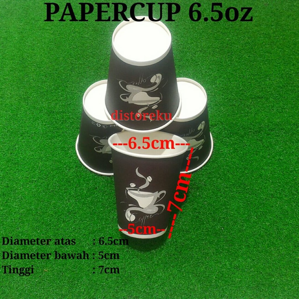 isi 50pcs Gelas Kertas Foam Paper Cup 6.5oz Motif Hot Coffe Kopi Teh Panas TANPA TUTUP