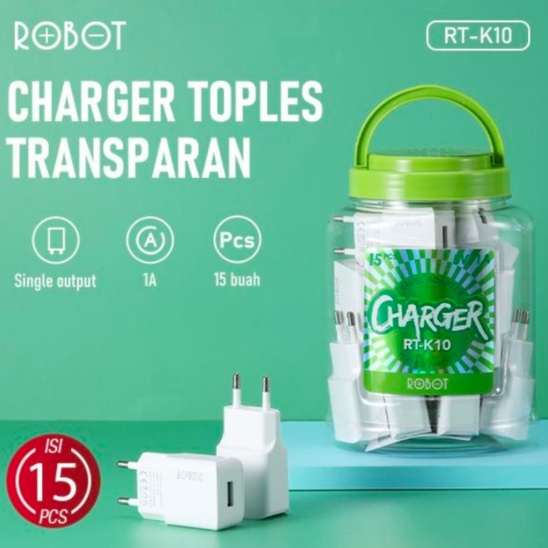 BATOK CHARGER ROBOT ORIGINAL 1USB DAN 2USB UNIVERSAL MANTUL MURAH MERIAH ORIGINAL