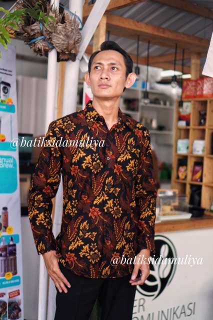 Sidamuliya Batik Kemeja Pria Slimfit Premium Daksayini Lengan Panjang