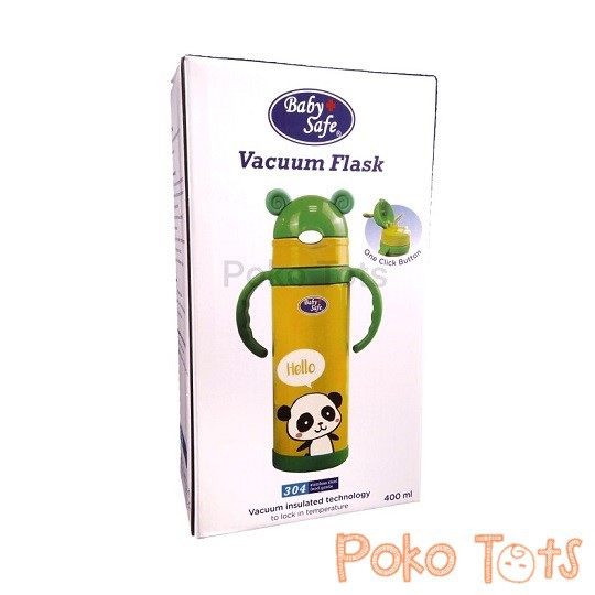 Baby Safe Vacuum Flask Straw 400ml Thermos Botol Minum Sedotan Anak