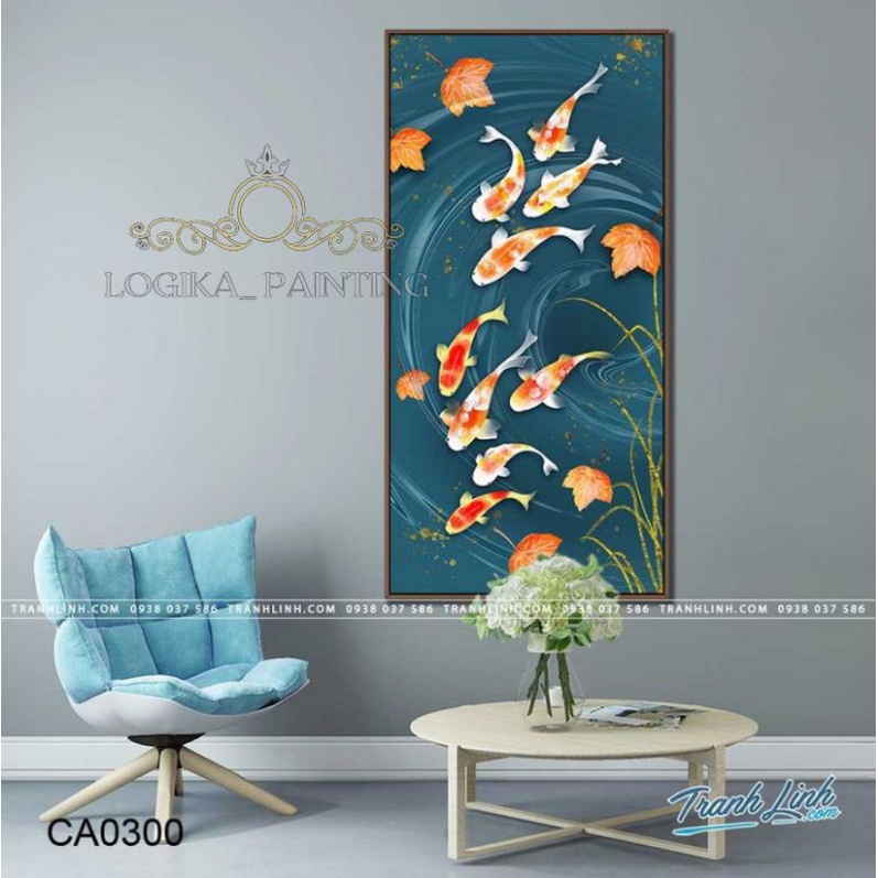 lukisan Dinding ikan koi