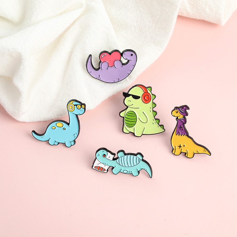 44 Gaya Bros Pin Desain Kartun Dinosaurus Untuk Aksesoris Pakaian