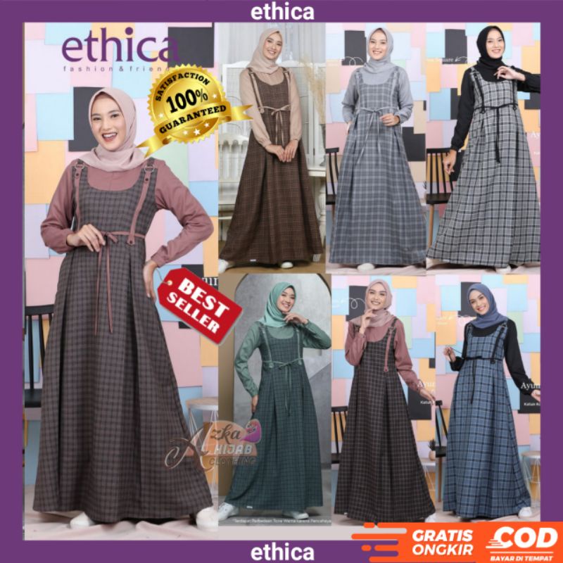 AYUMI 220 GAMIS ETHICA 10 WARNA BARU / BAJU GAMIS TERBARU 2021 / GAMIS SIMPLE ELEGAN / GAMIS MODERN 