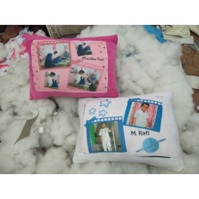 Bantal Foto Custom Standar Bantal Tidur 40x60 Cm Bahan Velboa