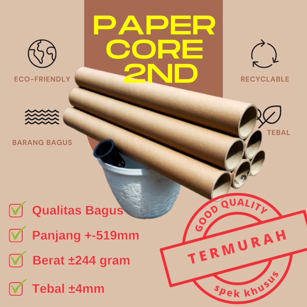 PAPER CORE TEBAL 50 52 cm Tabung Kertas Kardus Selongsong BOBIN CONES