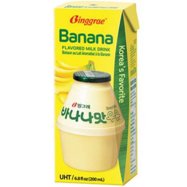 

Binggrae Floavoured Milk Drink Korea Bingrae 200mL Pisang Banana Susu Strawberry Lychee Melon