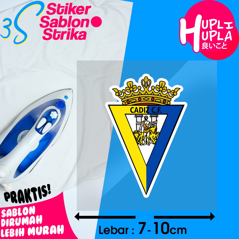 Stiker Sablon Setrika Cadiz Klub Sepak Bola Liga Spanyol Sticker Emblem Gosok Untuk Baju dan Jersey